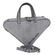 Pre-owned Leather handbags Balenciaga Vintage , Gray , Dames