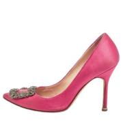 Pre-owned Satin heels Manolo Blahnik Pre-owned , Pink , Dames