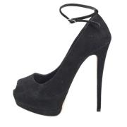 Pre-owned Suede heels Giuseppe Zanotti Pre-owned , Black , Dames