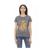 Elegant grijs T-shirt met korte mouwen Trussardi , Gray , Dames