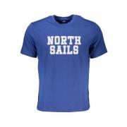 Blauw Katoen Logo Print T-shirt North Sails , Blue , Heren