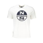 Katoenen Logo Print Korte Mouw Tee North Sails , White , Heren