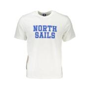 Katoen Logo Print Korte Mouw Tee North Sails , White , Heren