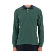 Groen Polo Shirt met Lange Mouwen en Blauw Logo La Martina , Green , H...