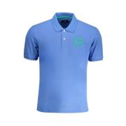 Blauw Katoenen Poloshirt met Korte Mouwen La Martina , Blue , Heren