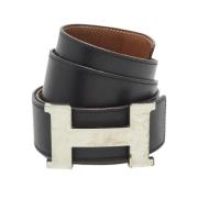 Pre-owned Leather belts Hermès Vintage , Black , Heren