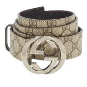 Pre-owned Coated canvas belts Gucci Vintage , Beige , Heren