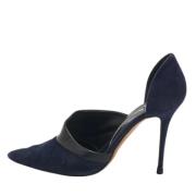 Pre-owned Leather heels Manolo Blahnik Pre-owned , Blue , Dames