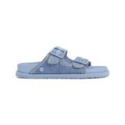 Blauwe Leren Sandalen voor Vrouwen Birkenstock , Blue , Dames