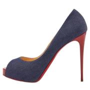 Pre-owned Denim heels Christian Louboutin Pre-owned , Blue , Dames