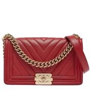 Pre-owned Leather chanel-bags Chanel Vintage , Red , Dames