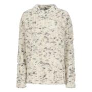 Grijze Alpaca Hoge Hals Trui Msgm , Gray , Dames