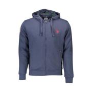 Stijlvol blauw capuchon sweatshirt met borduurwerk U.s. Polo Assn. , B...