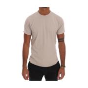 Beige Katoenen Stretch Crew Neck T-shirt Daniele Alessandrini , Beige ...