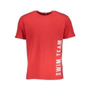 Rood Katoen Logo Print T-Shirt Bikkembergs , Red , Heren