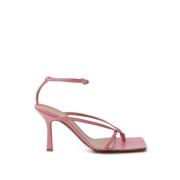 Elegante roze leren sandalen voor verfijnde stijl Bottega Veneta , Pin...