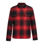 Gewatteerd geruit overhemd Woolrich , Red , Heren