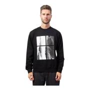 Zwarte Crewneck Sweater Boss , Black , Heren