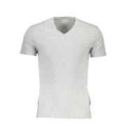 Slim Fit V-Neck Tee met Logo Applique Guess , Gray , Heren