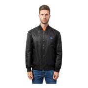 Zwarte Leren Jas Regular Fit Hugo Boss , Black , Heren