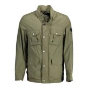 Groene Trenchcoat met Verborgen Capuchon Gant , Green , Heren