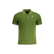 Groen Katoenen Poloshirt met korte mouwen K-Way , Green , Heren