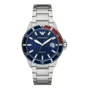 Oceaanblauw Quartz Herenhorloge Emporio Armani , Gray , Heren