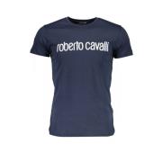 Elegant Bedrukt T-shirt - Zomerblauw Roberto Cavalli , Blue , Heren