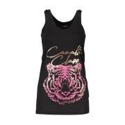 Elegante bedrukte tanktop met brede schouders Cavalli Class , Black , ...