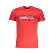 Rood Katoen Logo Print T-Shirt Cavalli Class , Red , Heren