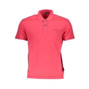 Rosa Polo Shirt met Print en Logo Napapijri , Pink , Heren