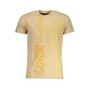 Beige Katoen Logo Print T-shirt Cavalli Class , Beige , Heren