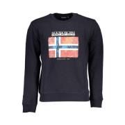 Gezellig Blauw Sweatshirt met Ronde Hals Napapijri , Blue , Heren