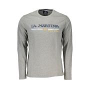 Elegant langemouw T-shirt met borduurwerk La Martina , Gray , Heren