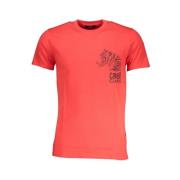 Rode Katoenen Print Logo T-Shirt Cavalli Class , Red , Heren