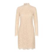 Elegante Kant Jurk Grijs Morn Saint Tropez , Beige , Dames