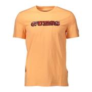 Oranje Slim Fit Logo Tee Guess , Orange , Heren