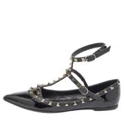 Pre-owned Leather flats Valentino Vintage , Black , Dames