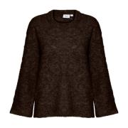 Donker Eiken Gebreide Trui Pullover Saint Tropez , Brown , Dames