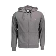 Stijlvolle grijze hoodie met rits U.s. Polo Assn. , Gray , Heren