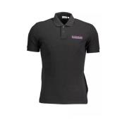 Klassiek Katoenen Poloshirt Napapijri , Black , Heren