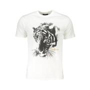 Bedrukt Logo Ronde Hals T-Shirt Cavalli Class , White , Heren