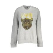 Grijs Fleece Sweatshirt met Ronde Hals Cavalli Class , Gray , Dames