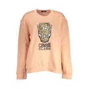 Elegant Roze Fleece Pullover Cavalli Class , Pink , Dames