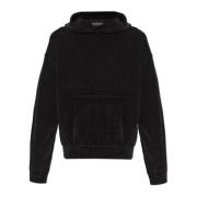 Ribbed Hoodie Emporio Armani , Black , Heren