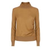 Bruine Wollen Trui Hoge Hals Pinko , Brown , Dames