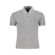 Grijs Katoenen Poloshirt met Print Napapijri , Gray , Heren