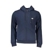 Blauw Hoodie met Rits Cavalli Class , Blue , Heren