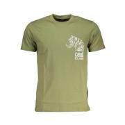 Groen Katoen Logo Print T-Shirt Cavalli Class , Green , Heren