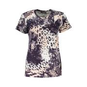 Gestreept T-shirt met wijde halslijn Cavalli Class , Multicolor , Dame...